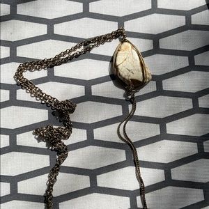 Extra long unique stone necklace